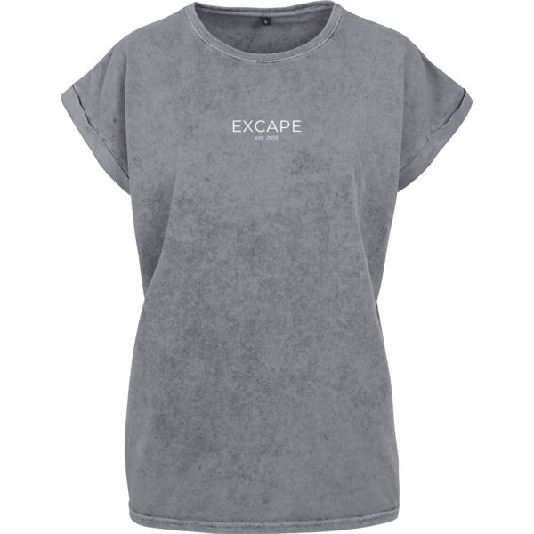 Excape  - Women's acid washed extended shoulder tee Thumbnail